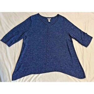 Catherine’s Womens 2X 22‎ 24W Pullover Tunic Sweater Blue Dolman